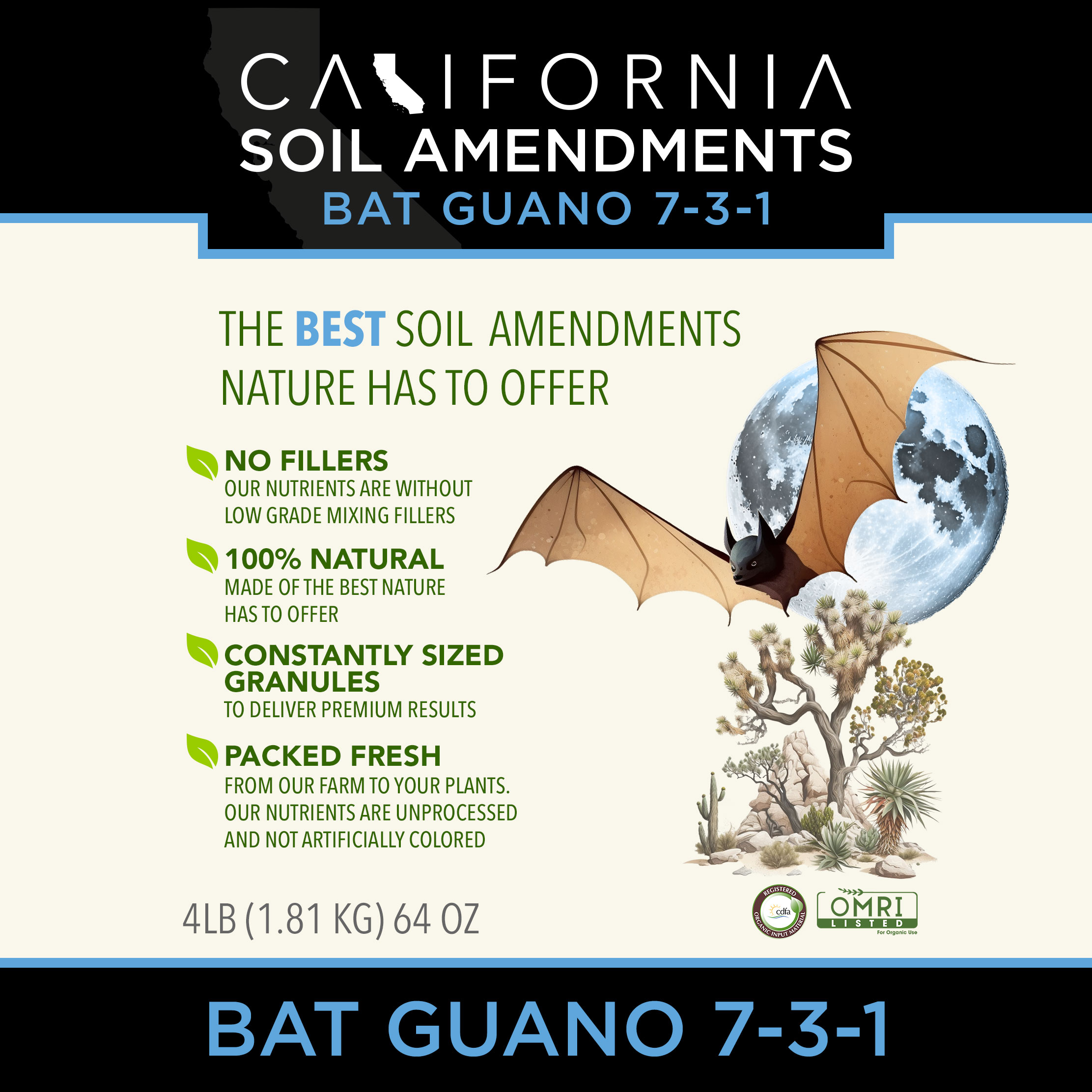 Bat Guano front label Bat Guano front label