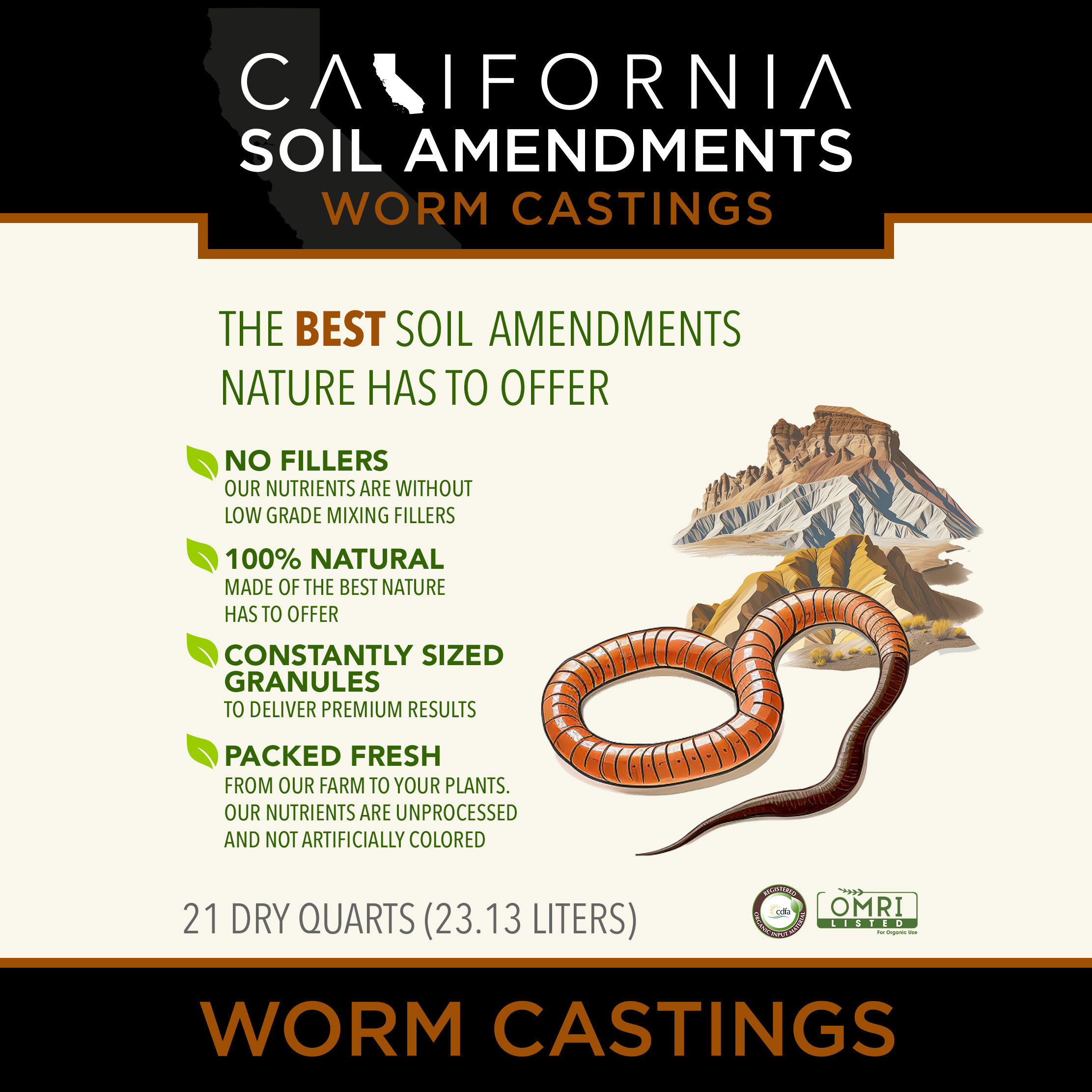 Worm Castings front label Worm Castings front label