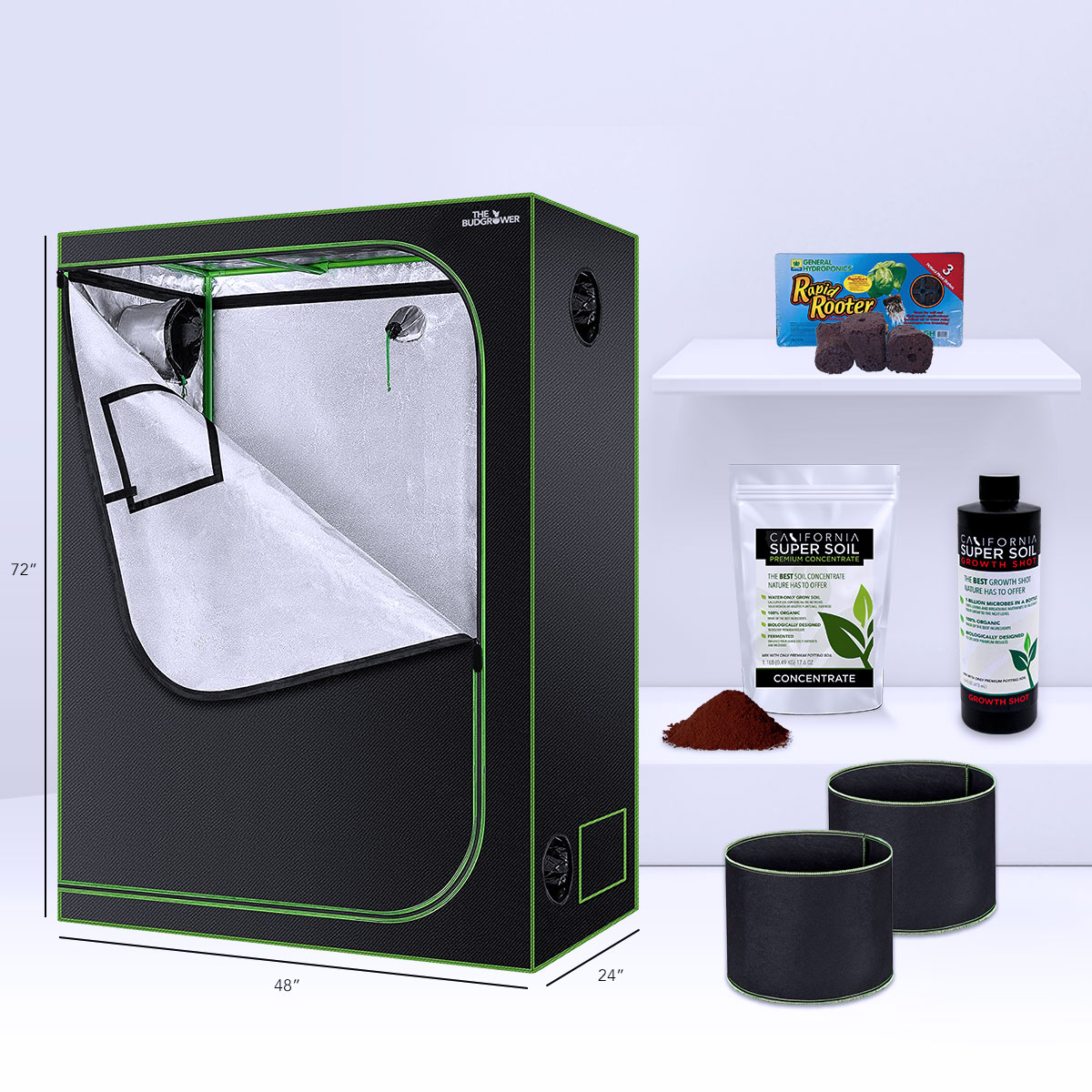 Tent and Nutrition Grow Kit: Medium Tent and Nutrition Grow Kit: Medium