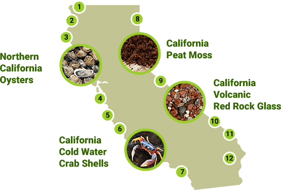 map of CaliSuperSoil recipe